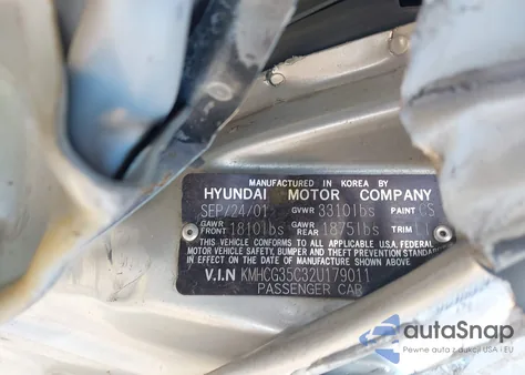 2002 Hyundai Accent Gs из США, поврежденный, VIN KMHCG35C32U179011